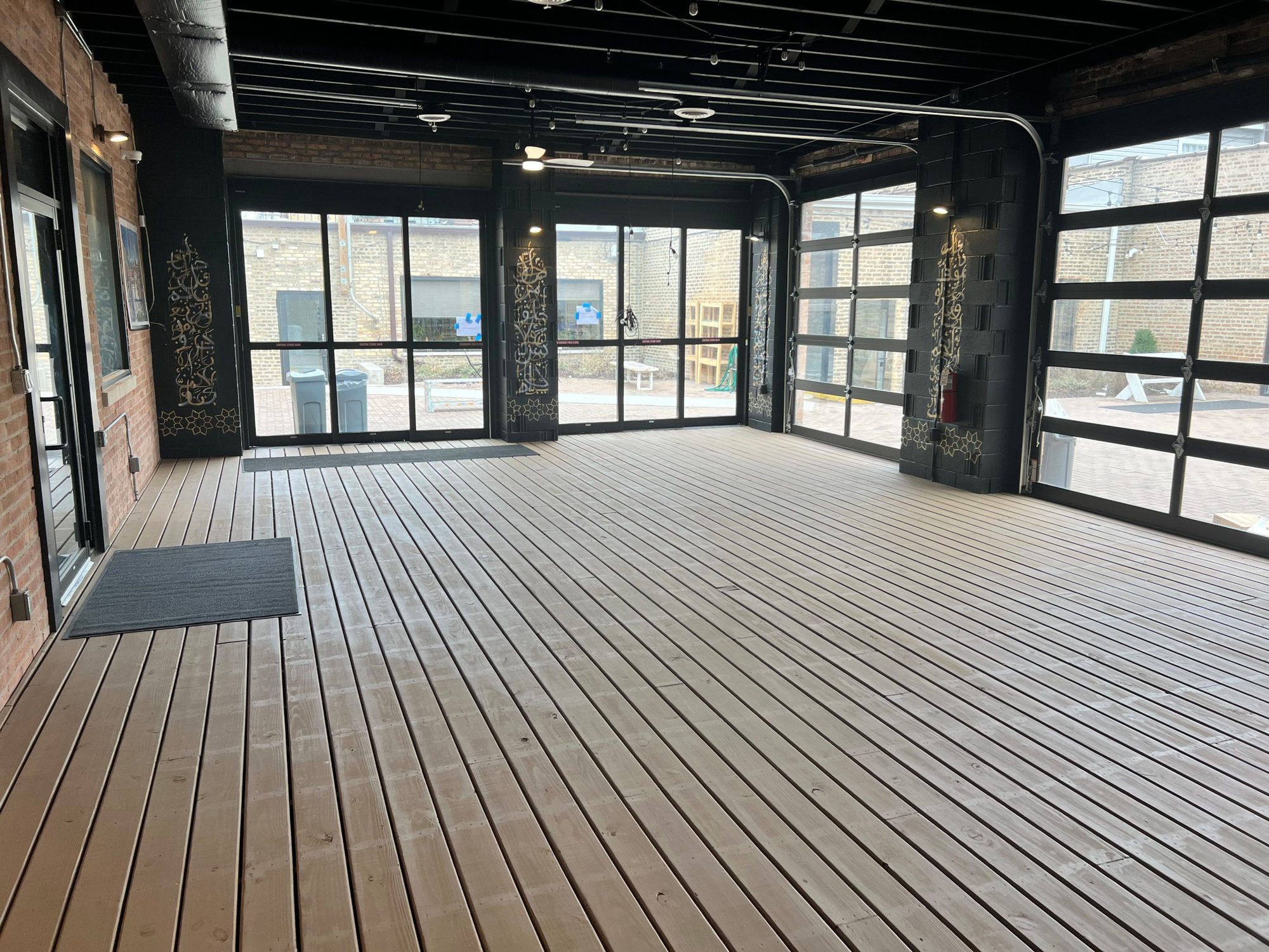 Wide view of finished commercial lounge space